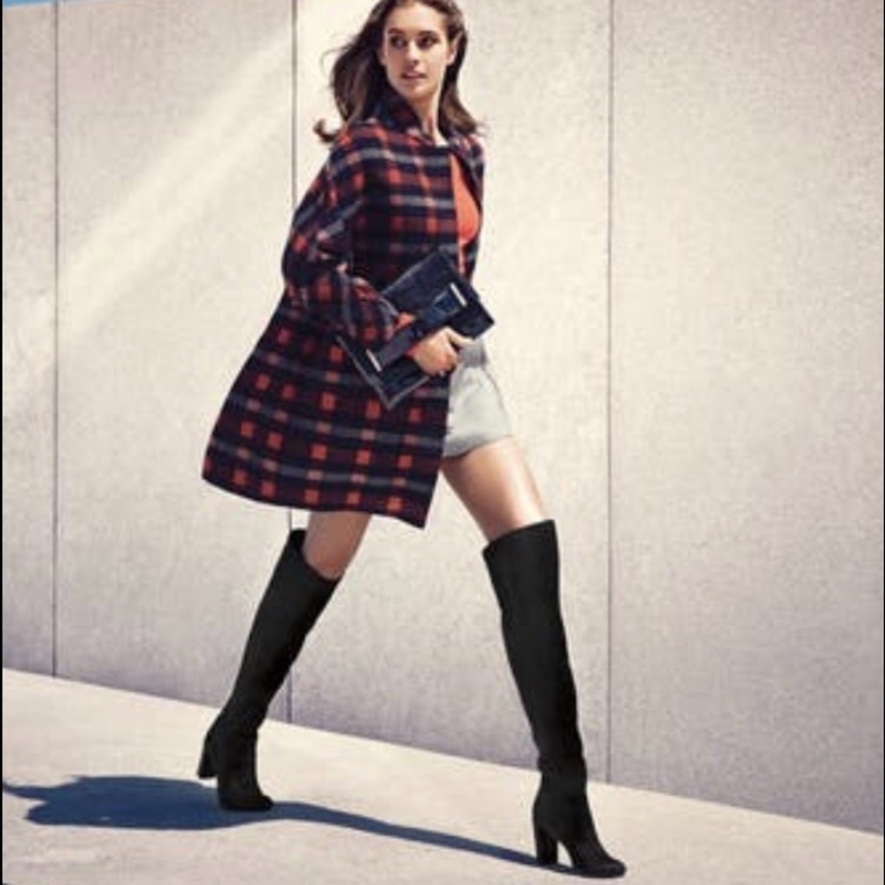 Suede pullon over the knee boot